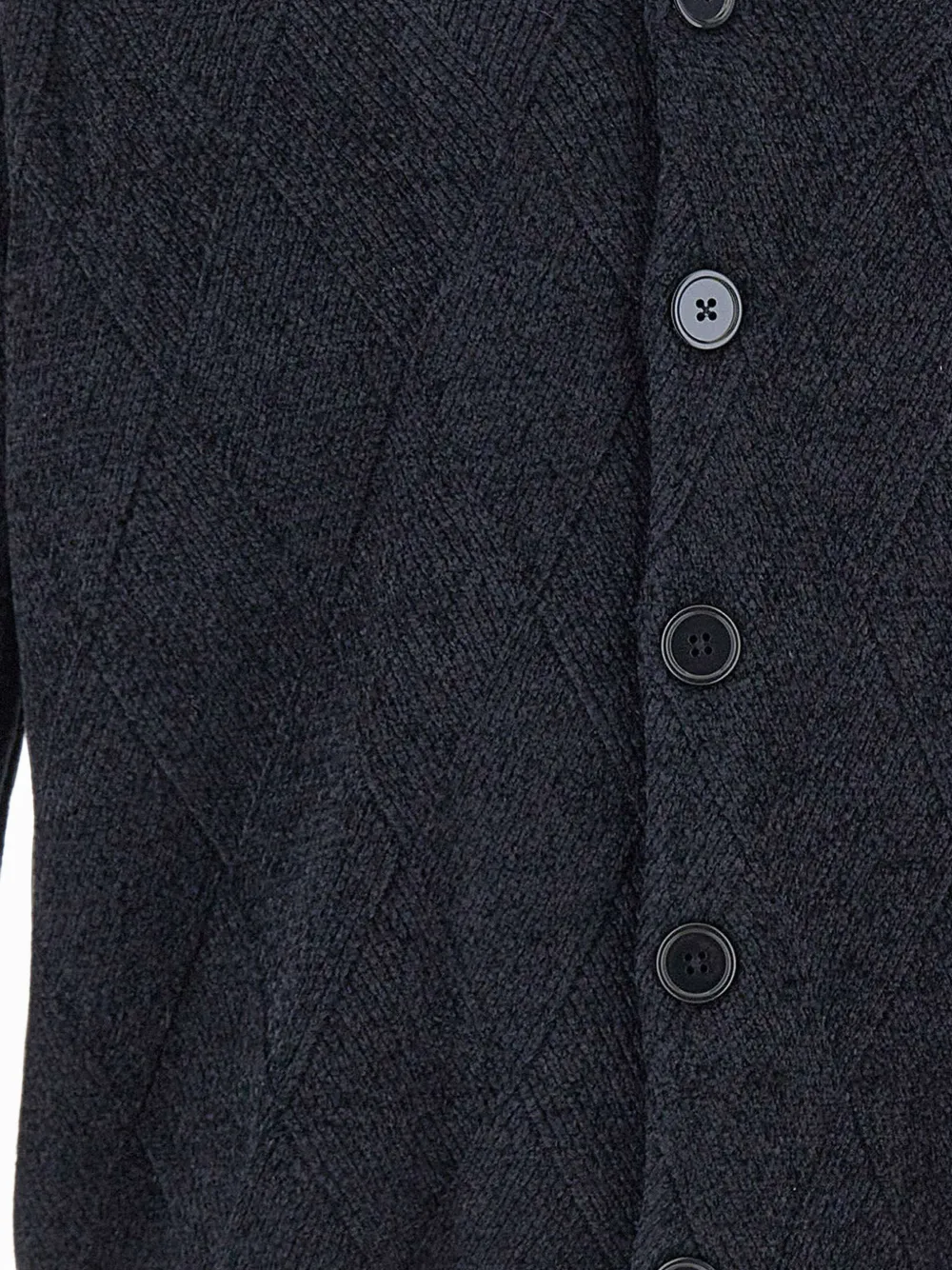 Emporio Armani Ribgebreid vest van scheerwolblend Blauw