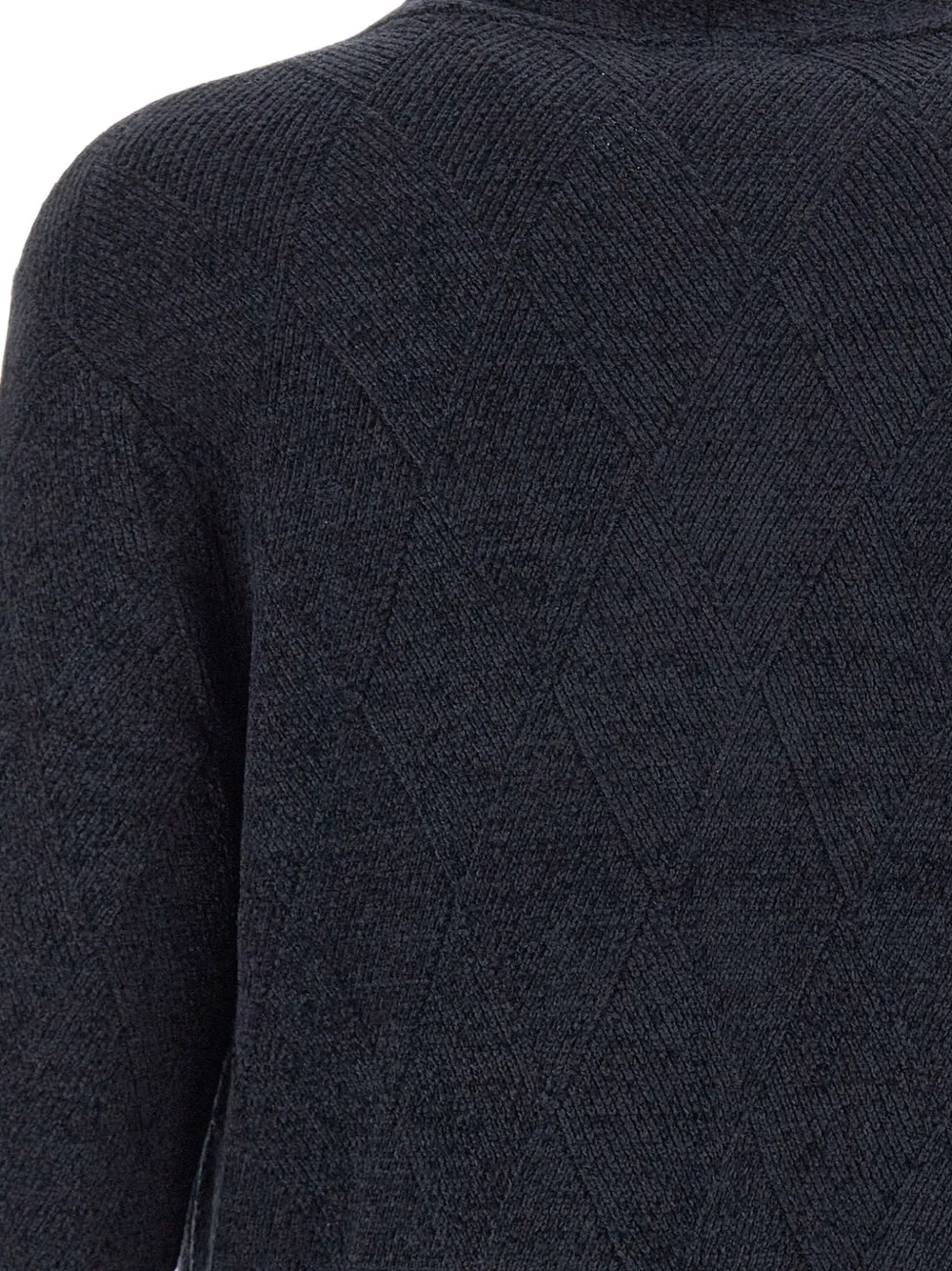 Emporio Armani Ribgebreid vest van scheerwolblend Blauw