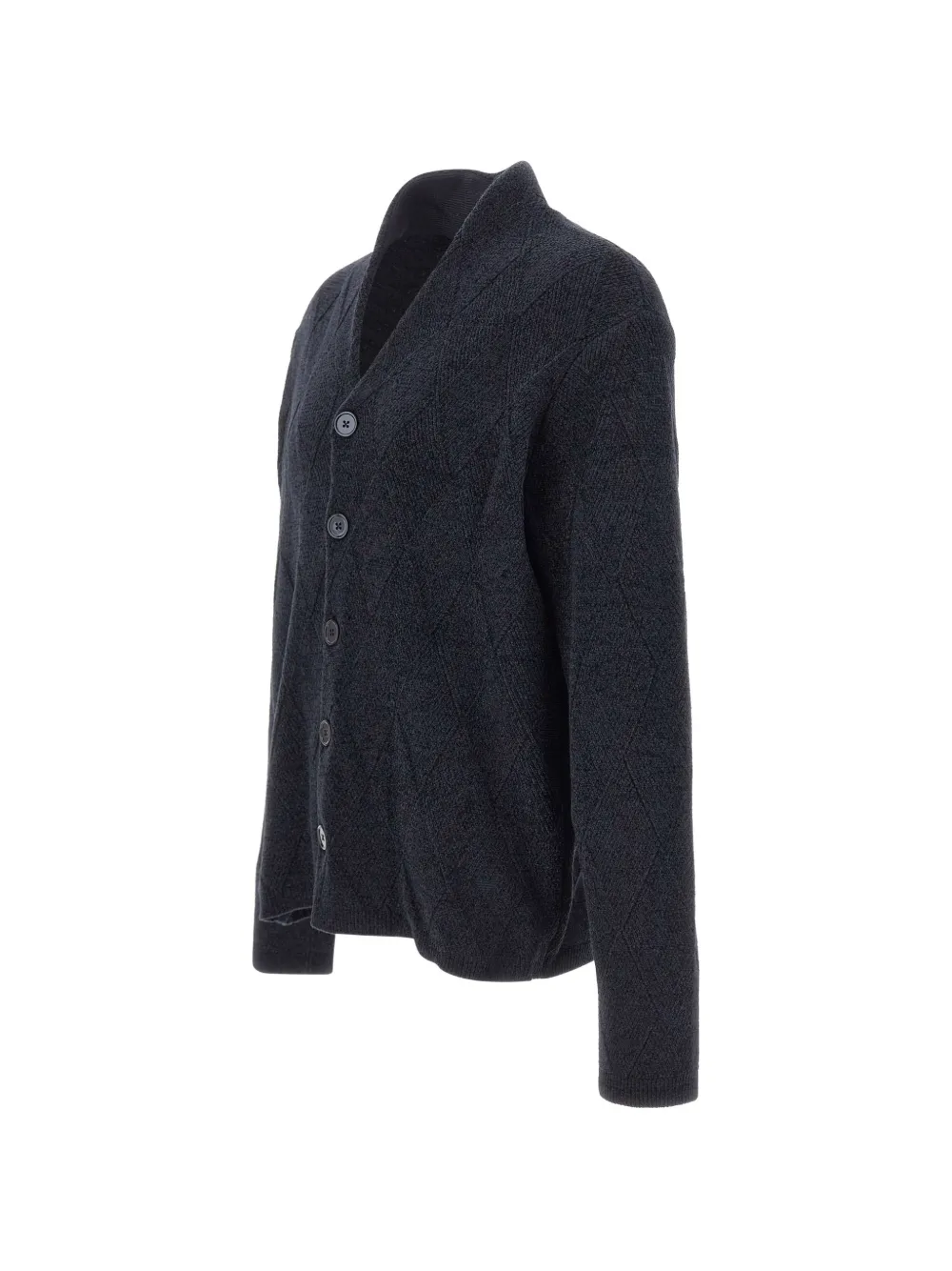 Emporio Armani Ribgebreid vest van scheerwolblend Blauw