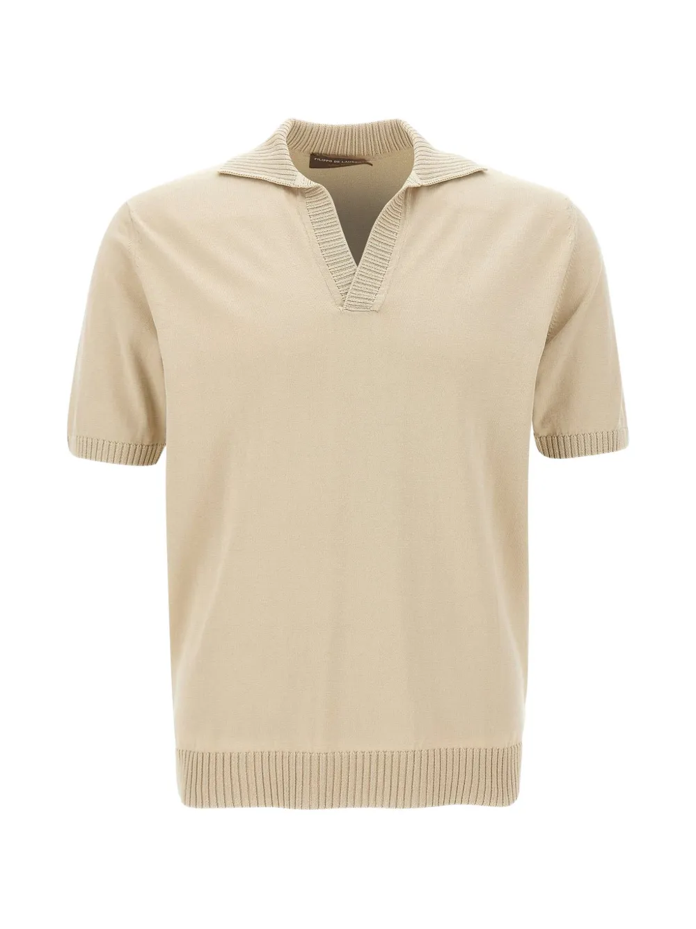 Filippo De Laurentiis Skipper ribbed-trim polo colar T-shirt - Toni neutri