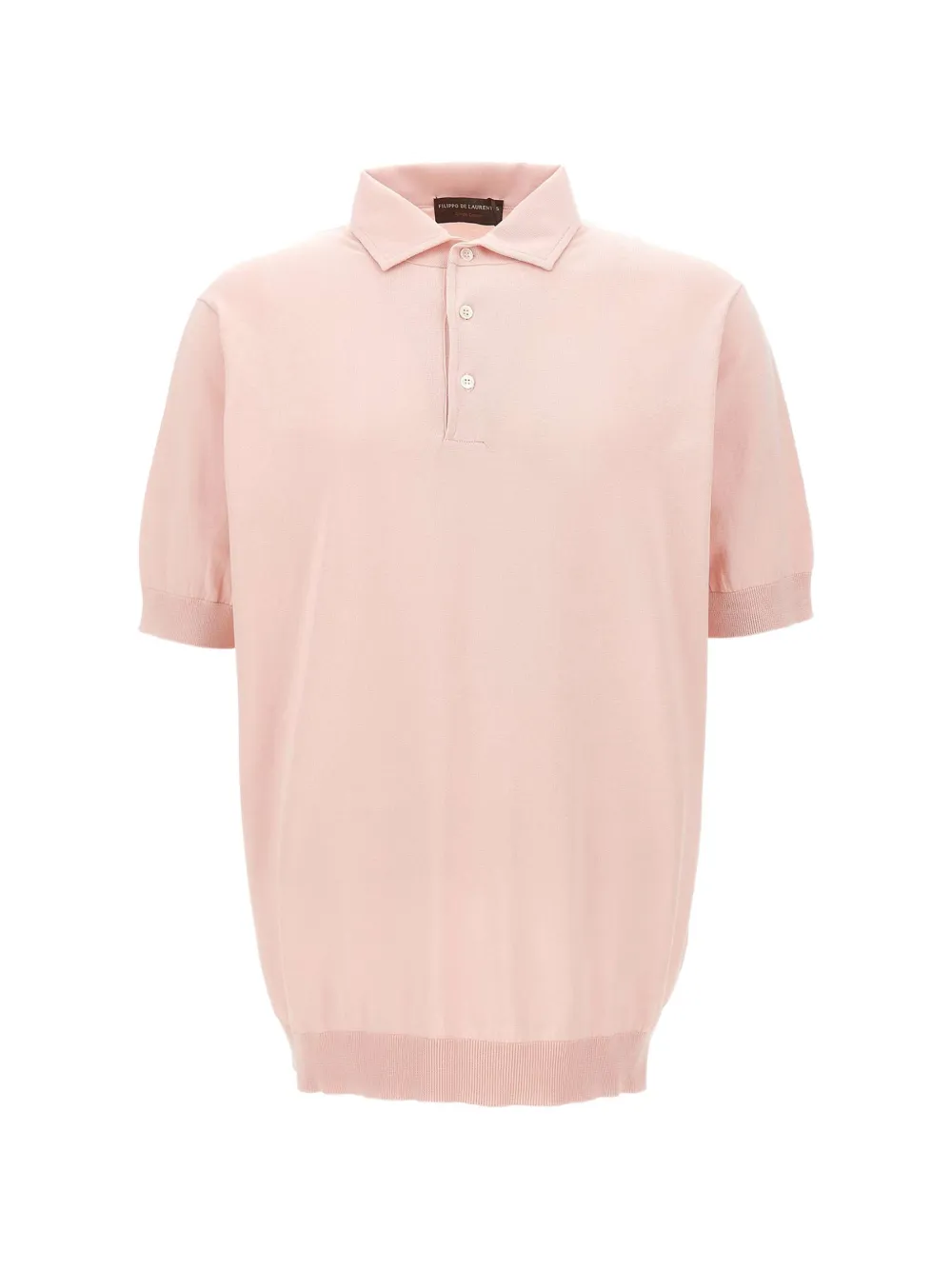 Filippo De Laurentiis Polo in crêpe di cotone a maniche corte - Rosa