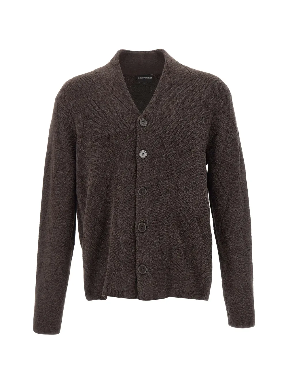 Emporio Armani textured-knit cardigan - Marrone