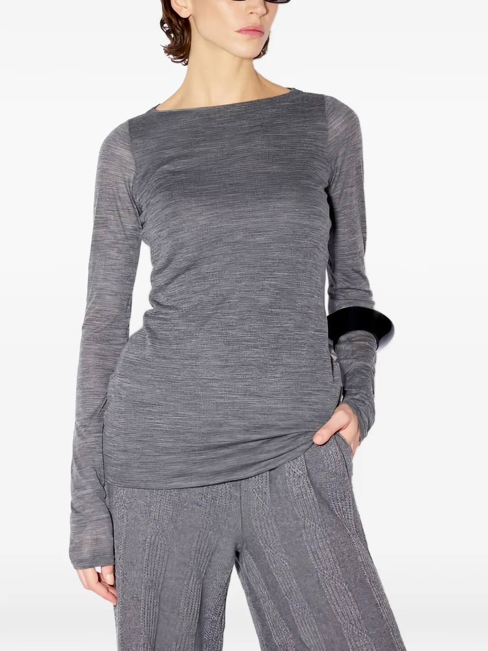 Liviana Conti long-sleeve boat-neck T-shirt