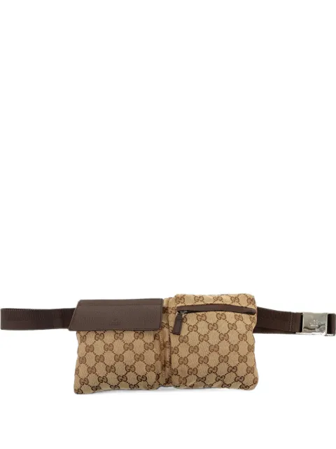 Gucci Pre-Owned 2000-2015 GG Canvas Double Pocket belt bag