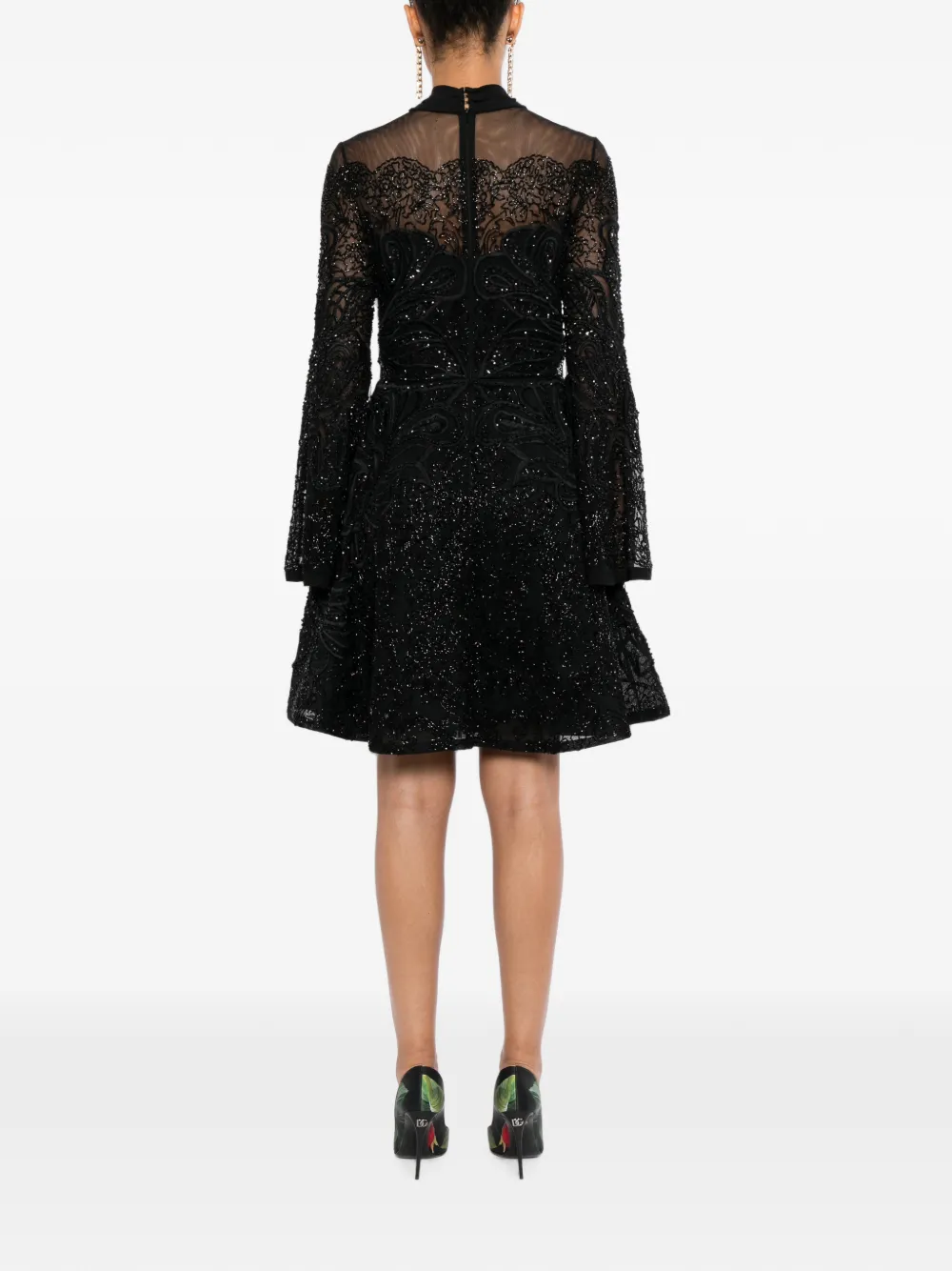 Elie Saab Tulen jurk Zwart