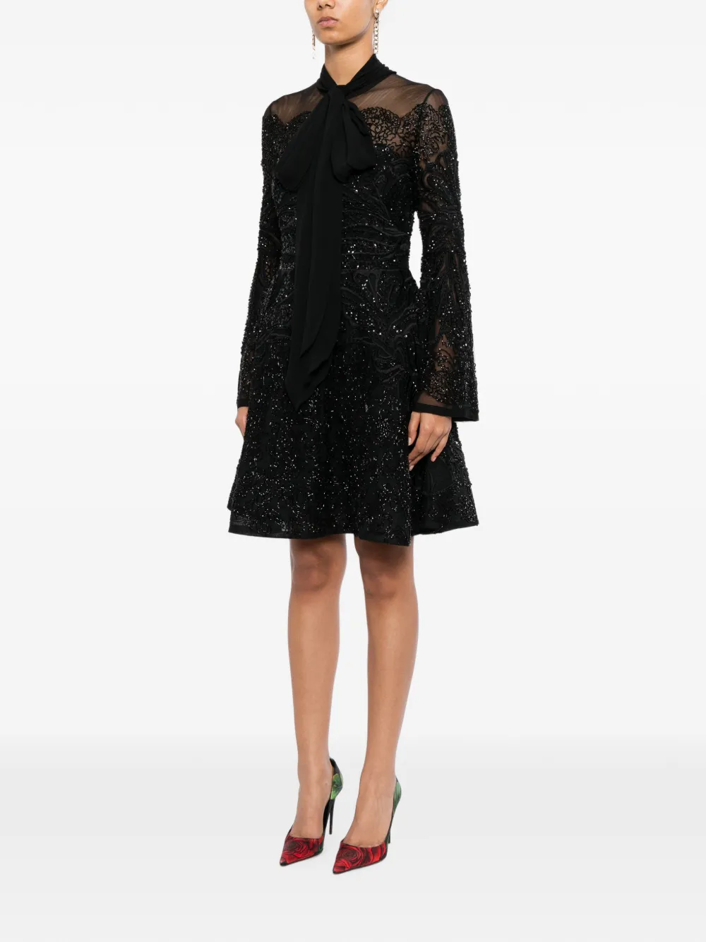 Elie Saab Tulen jurk Zwart