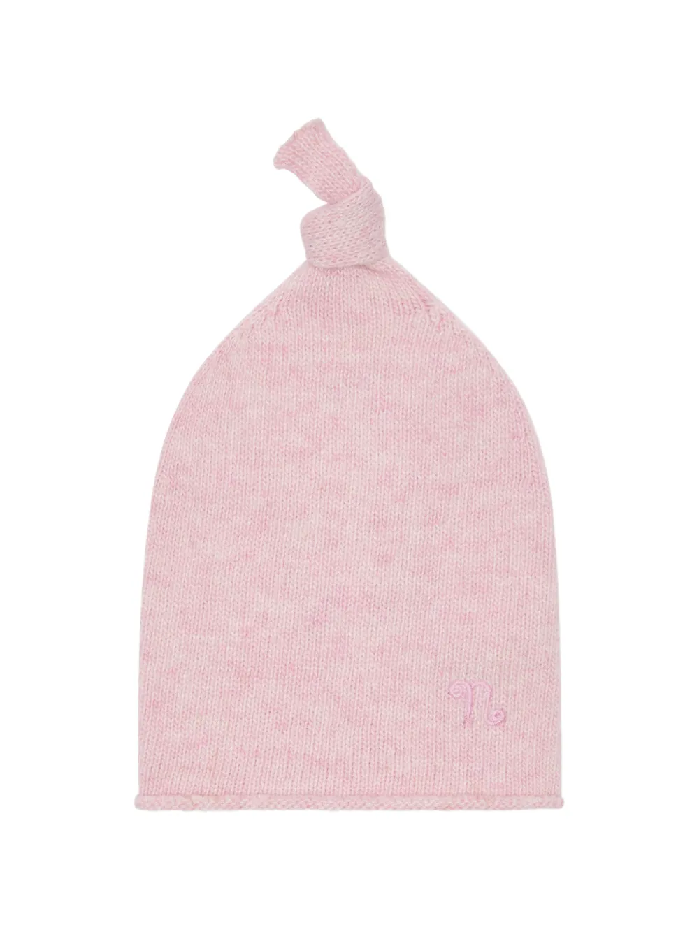 NANAN knot-detail embroidered beanie hat - Rosa