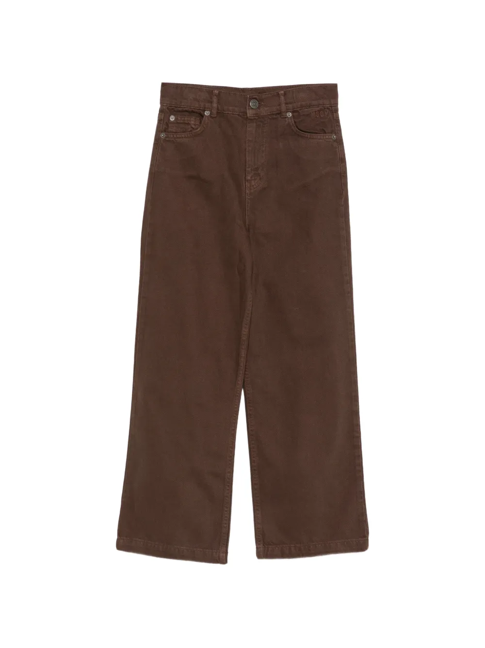 MSGM Kids Weite Jeans mit Logo-Print - Braun