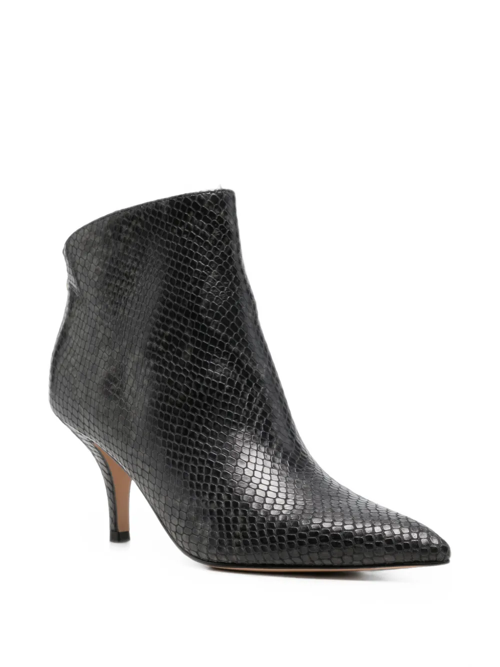 TWINSET snakeskin-effect pointed-toe ankle boots Zwart