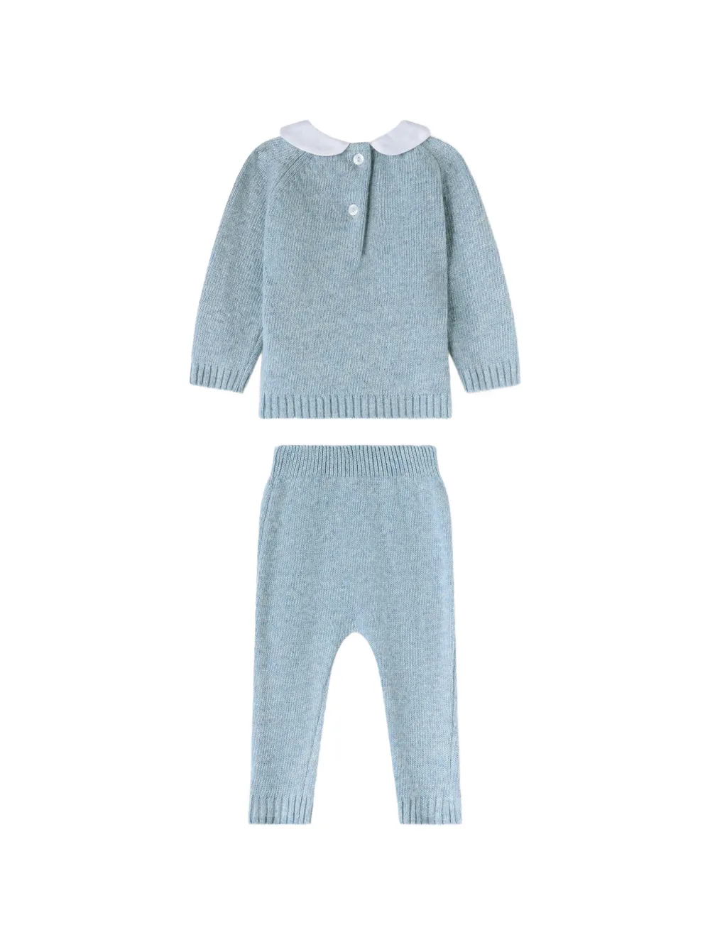 NANAN Kabelgebreide broekset met Peter Pan-kraag Blauw