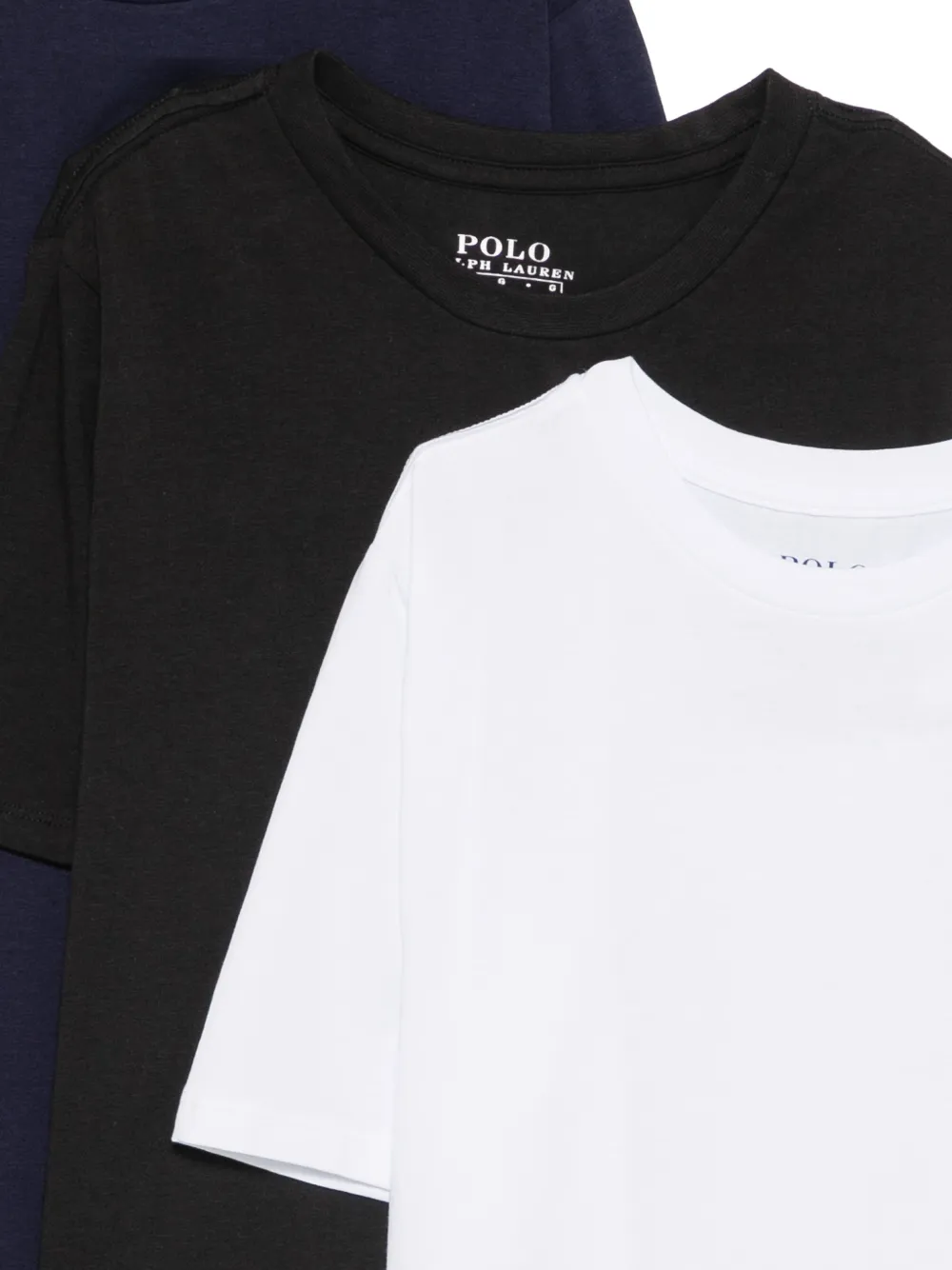 POLO RALPH LAUREN KIDS crew-neck T-shirts (set of three) Zwart