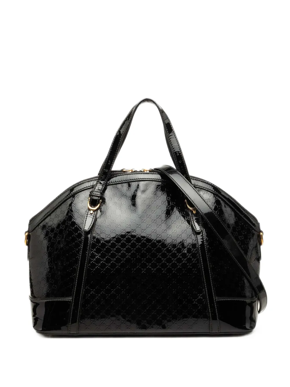 Gucci Pre-Owned 2000-2015 Large Microguccissima Patent Nice Dome satchel - Schwarz