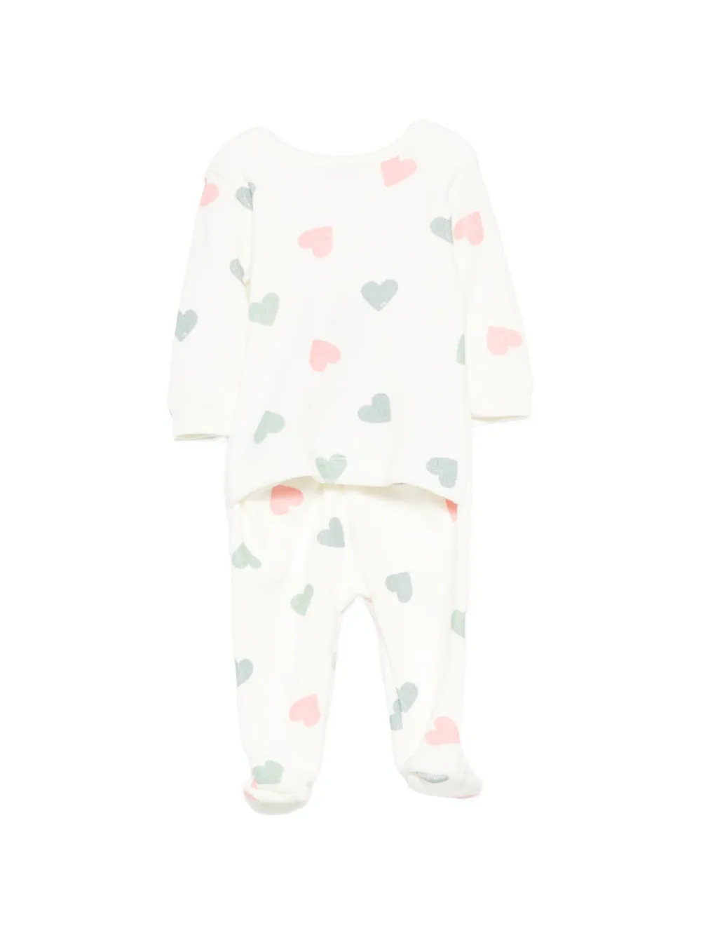 Petit Bateau Pyjama met hartprint Wit