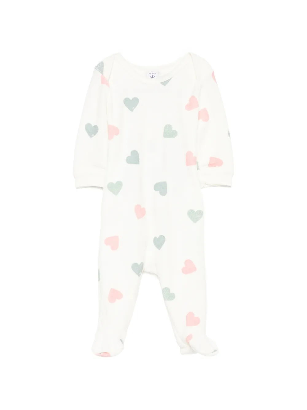 Petit Bateau Pyjama mit Herz-Print - Weiß