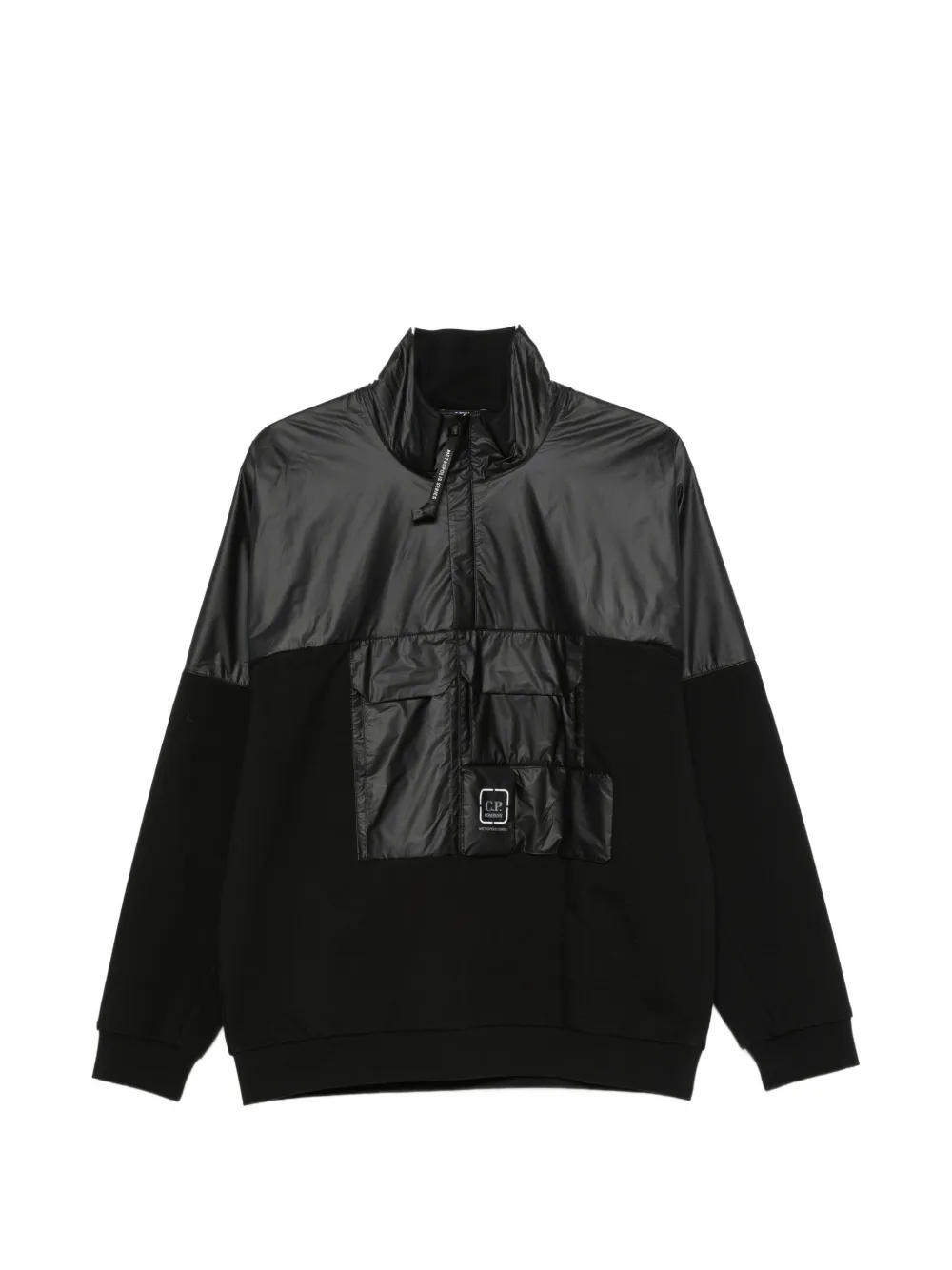 C.p. Company Metropolis Series Panelled Sweater In Black