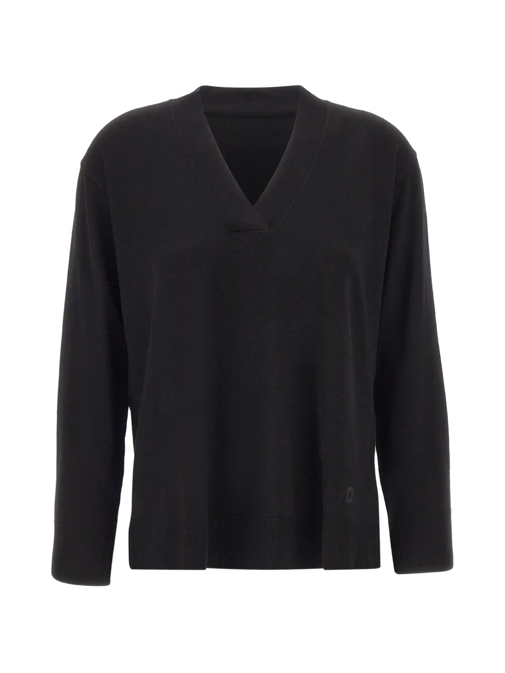 ELENA MIRÒ side-slit V-neck sweater - Schwarz