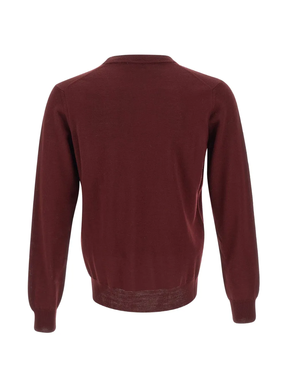 Kangra Trui met geribbelde afwerking en ronde hals Rood