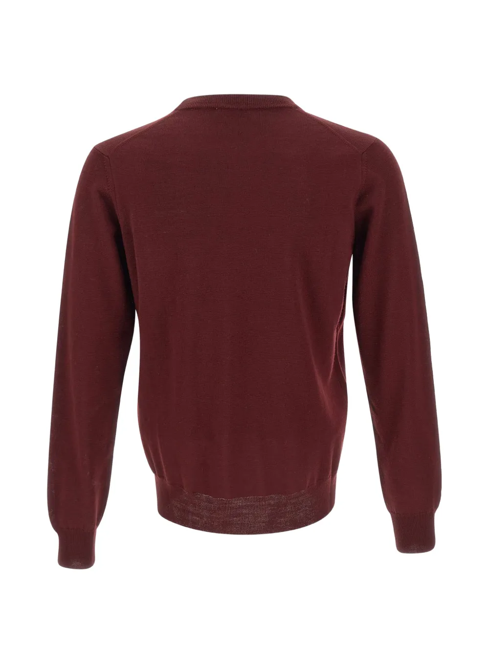 Kangra Trui met geribbelde afwerking en ronde hals Rood