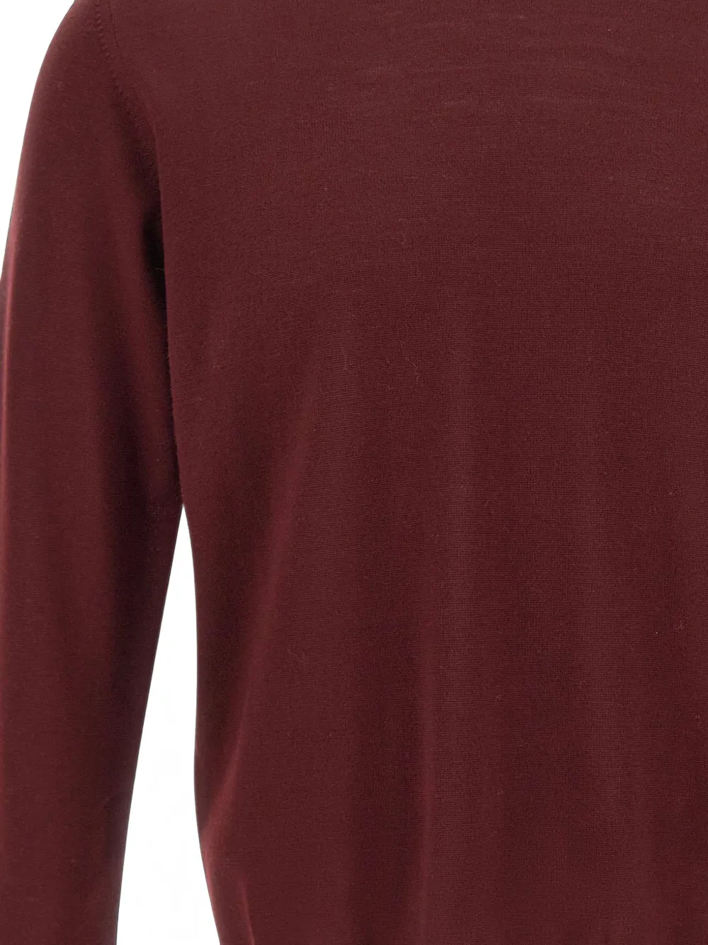 Kangra Trui met geribbelde afwerking en ronde hals Rood