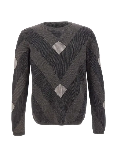 Emporio Armani argyle-pattern long-sleeve sweater
