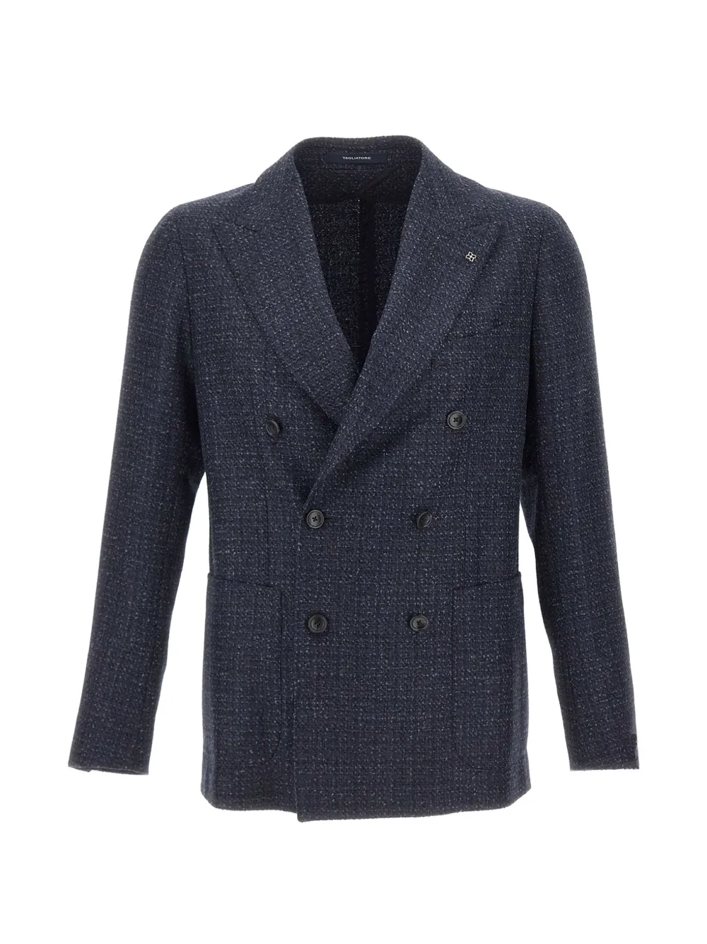 Tagliatore double-breasted textured blazer - Blu