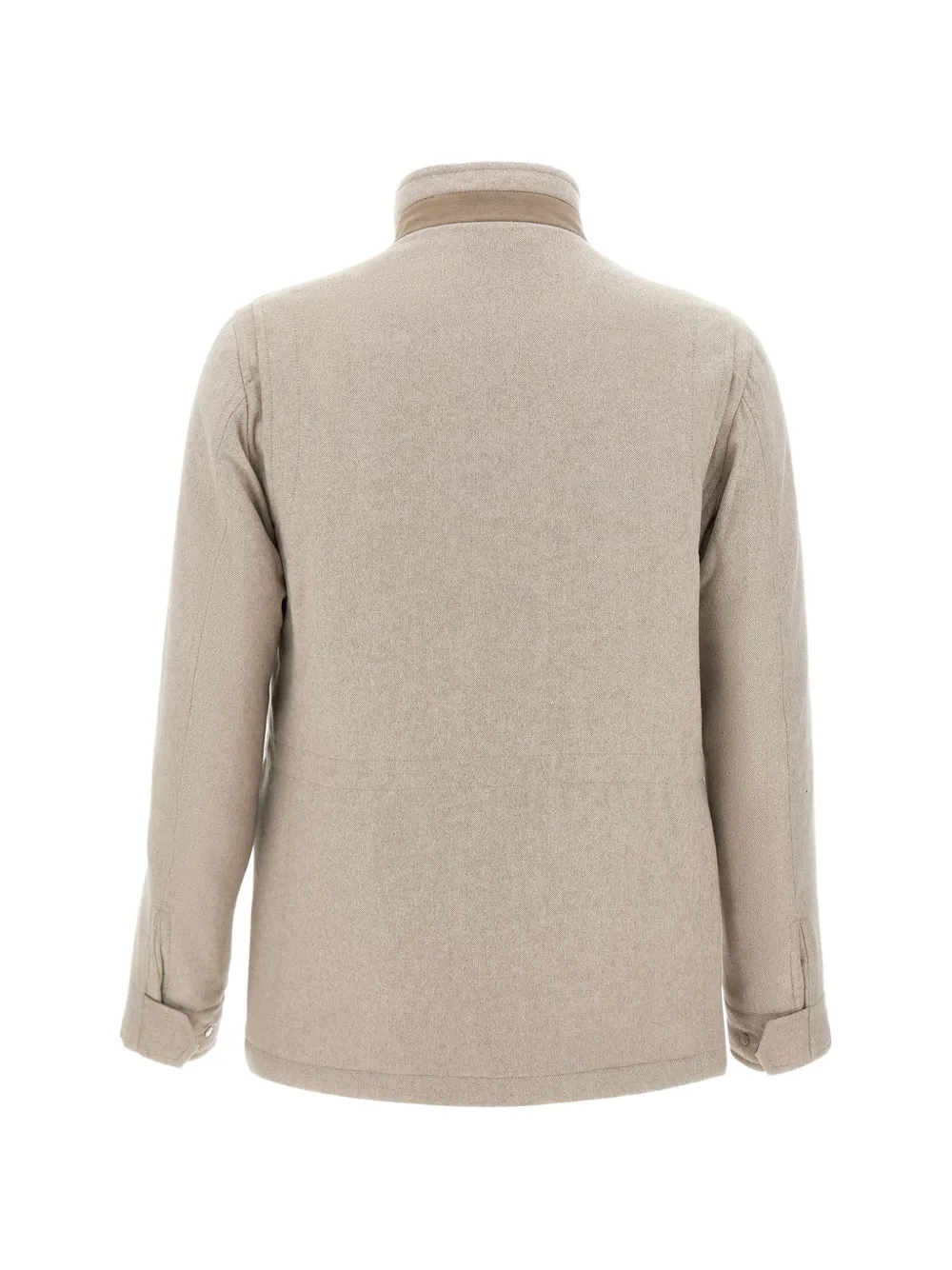 Barba Jack met vier zakken en bontkraag Beige