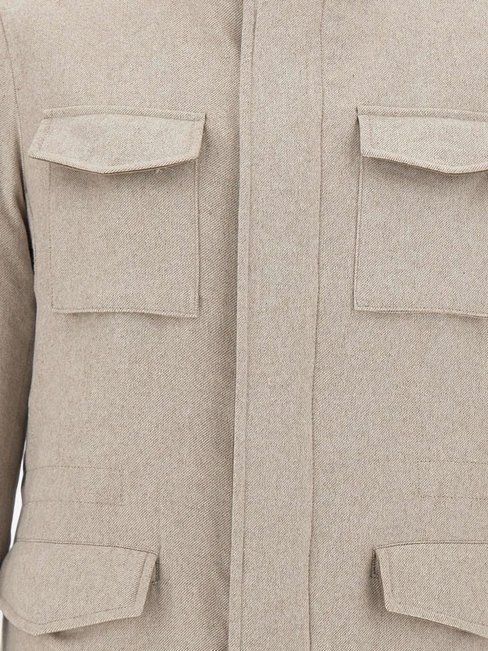 Barba Jack met vier zakken en bontkraag Beige