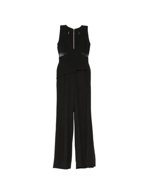 Elie Saab lace-insert peplum jumpsuit