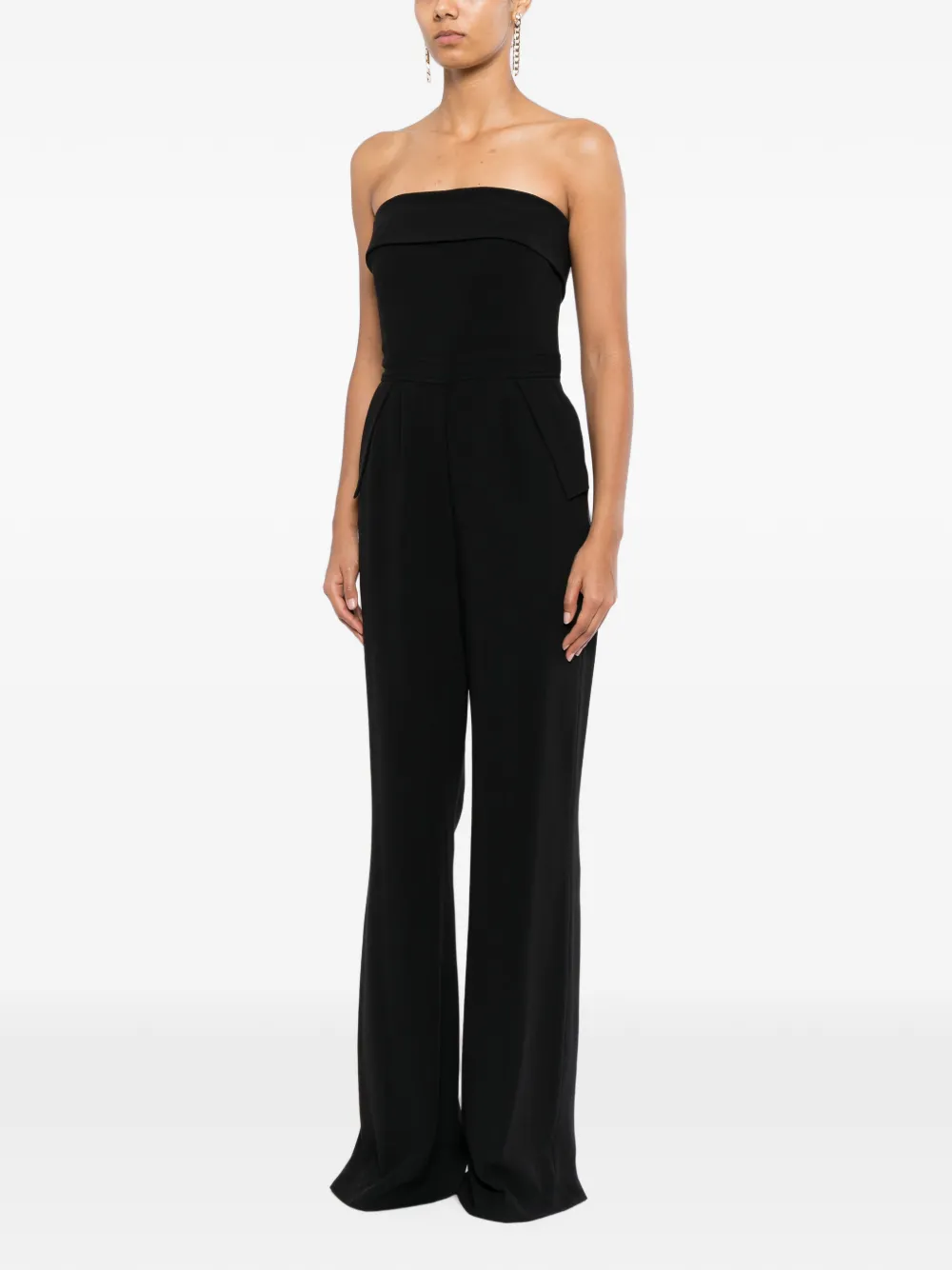 Elie Saab Jumpsuit zonder bandjes in smokingstijl Zwart