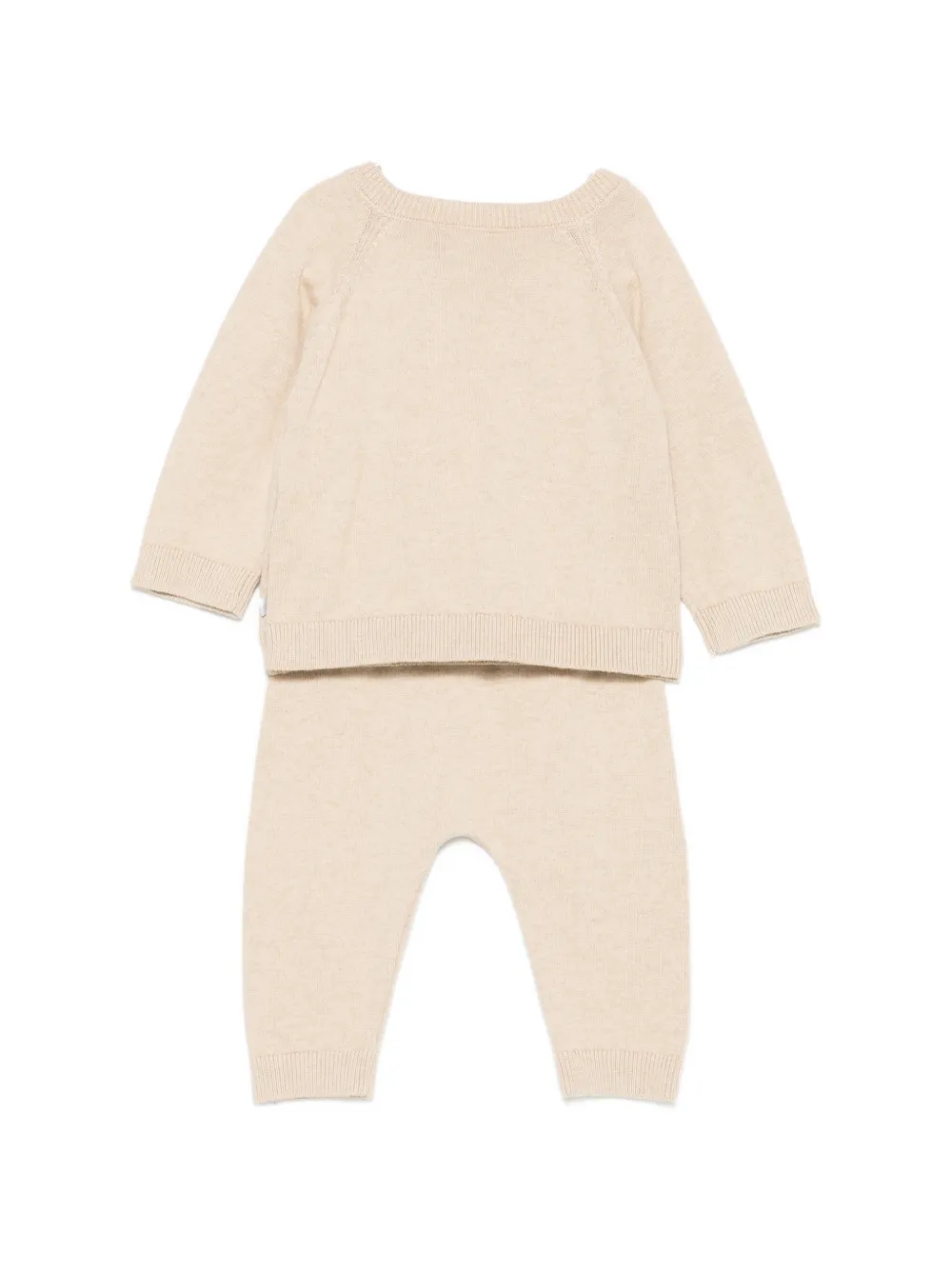 Petit Bateau Gebreide broekset met konijn-intarsia Beige