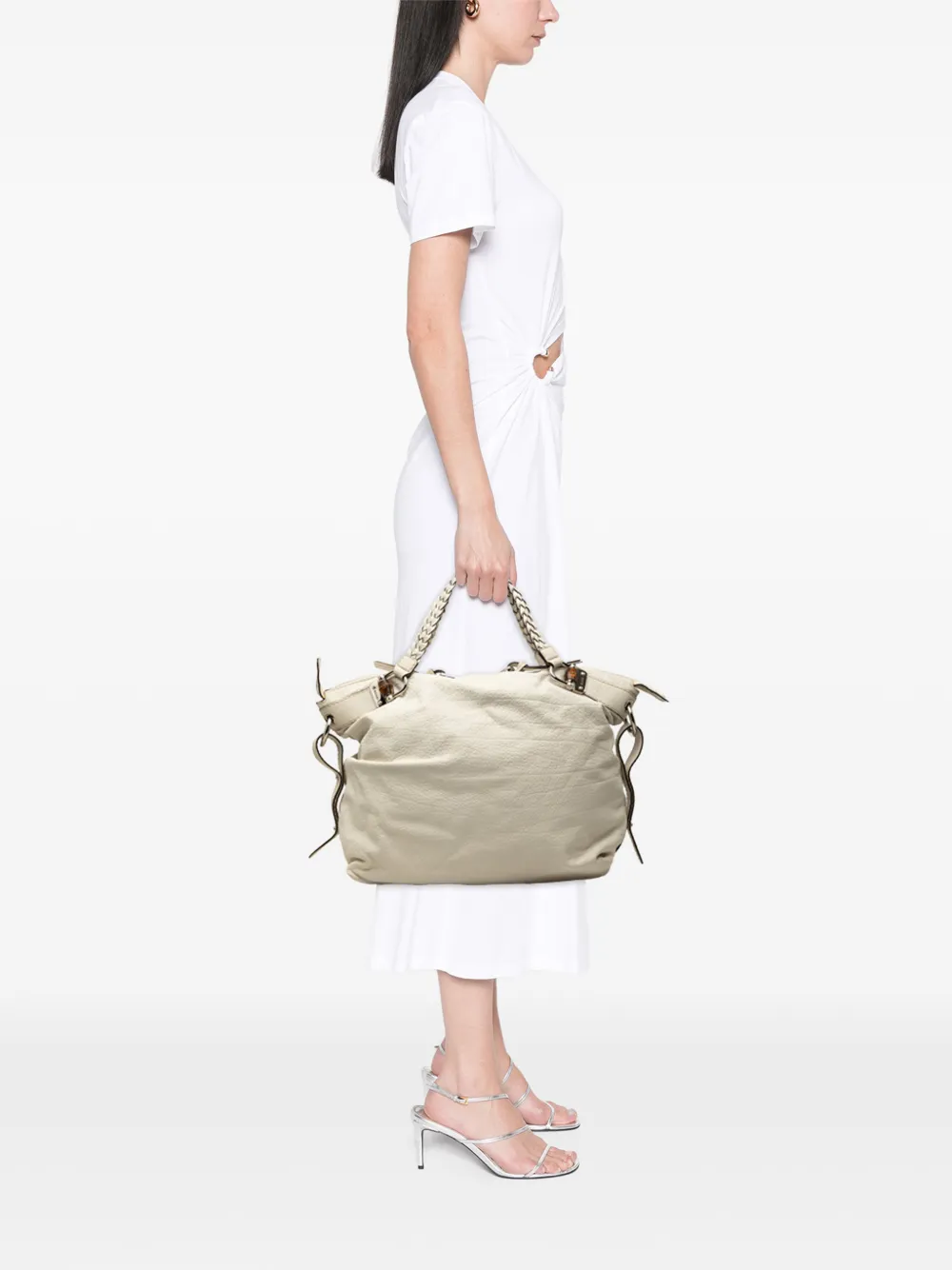 Gucci Pre-Owned 2000-2015 Large Leather Bamboo Bar tote bag - Bianco
