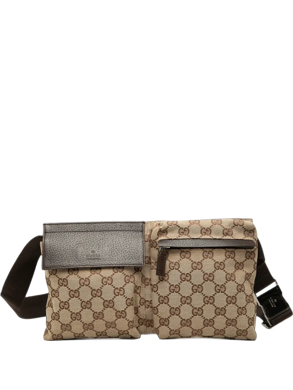 Gucci Pre-Owned 2000-2015 Double Pocket Gürteltasche aus GG-Canvas - Nude