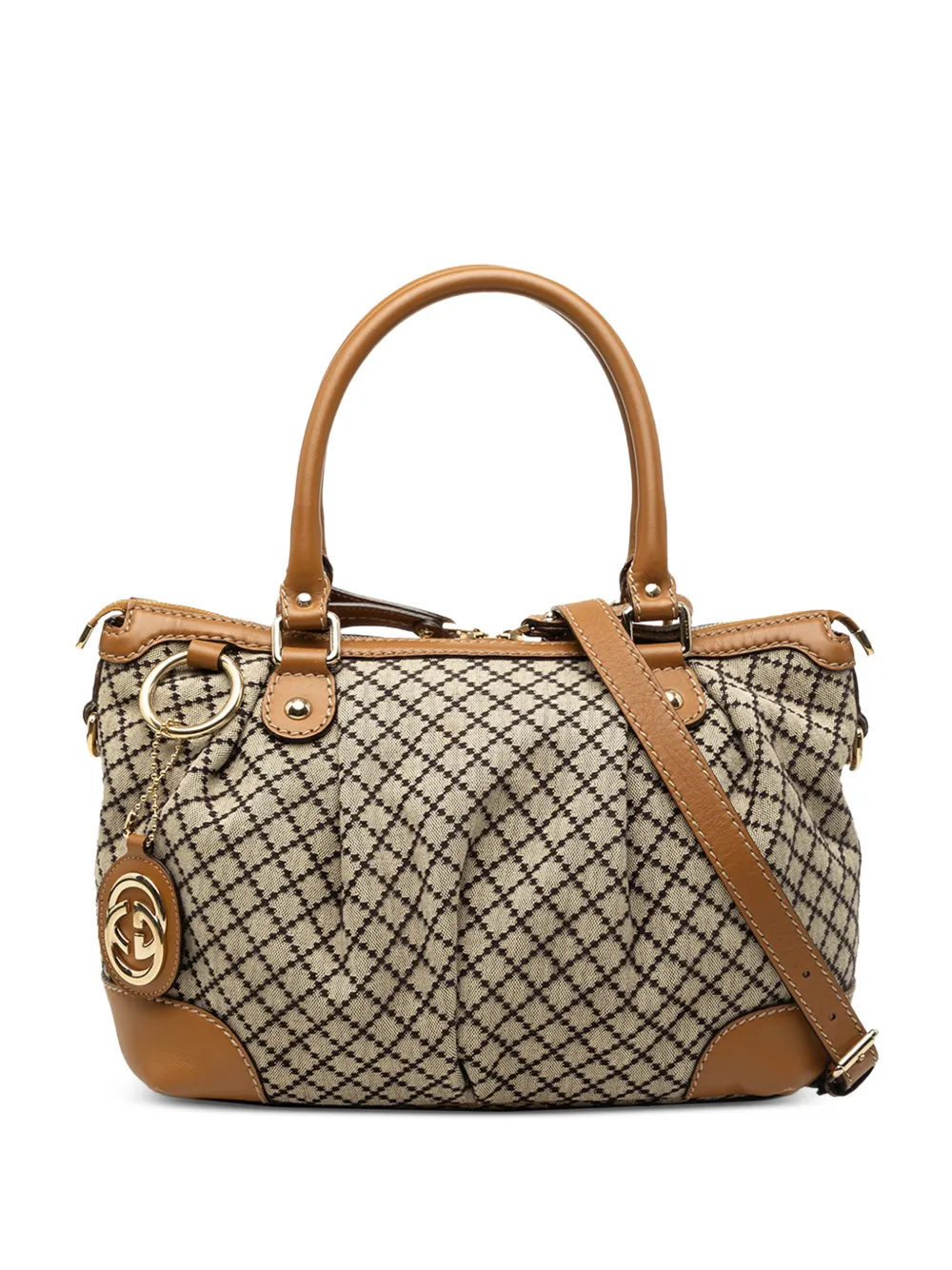 Gucci Pre-Owned 2000-2015 Diamante Canvas Sukey satchel - Toni neutri
