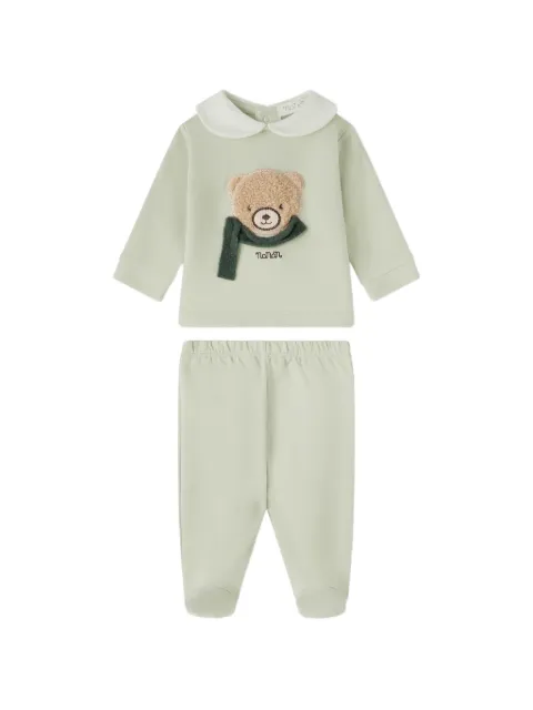NANAN teddy bear-patch trousers set