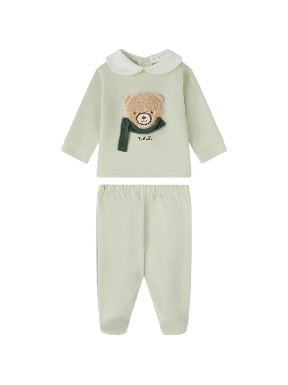 NANAN Broekset met teddybeer-patch Groen