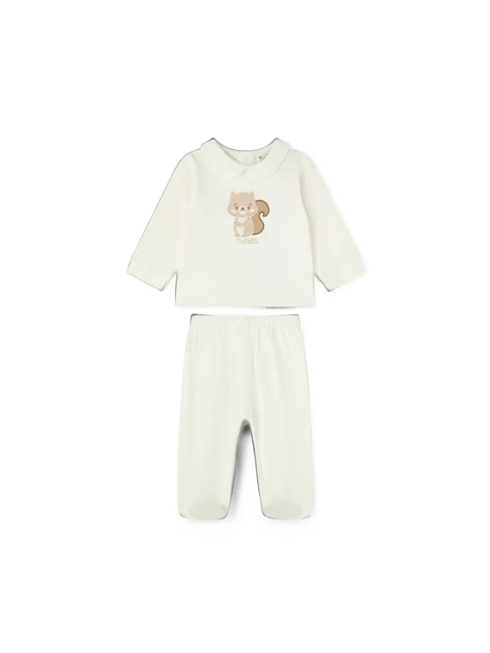 NANAN Broekset met eekhoornpatroon Beige
