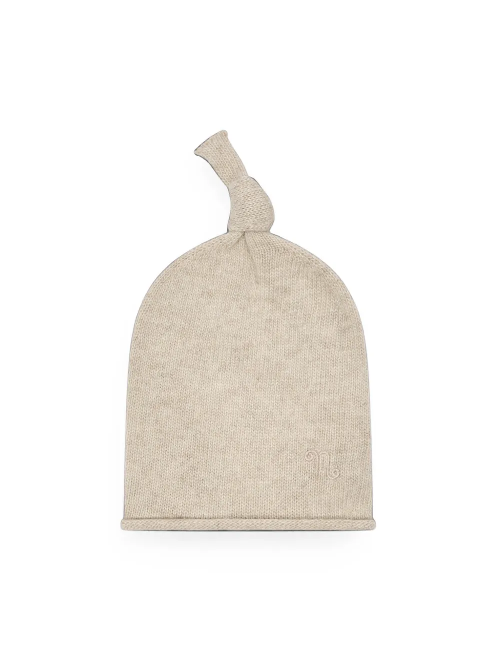 NANAN knot-detail embroidered-logo beanie hat - Toni neutri