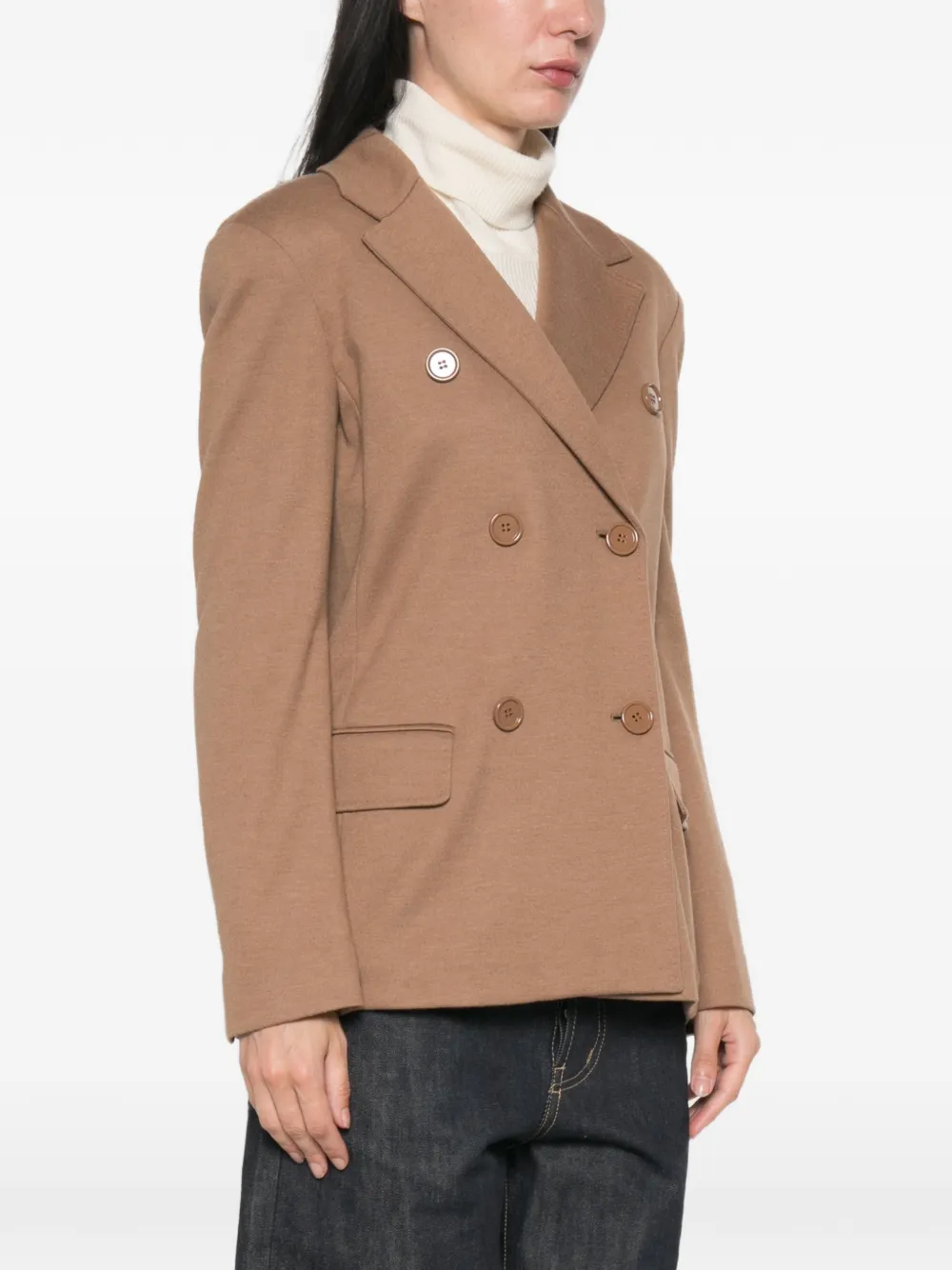 'S Max Mara Blazer met dubbele rij knopen Bruin