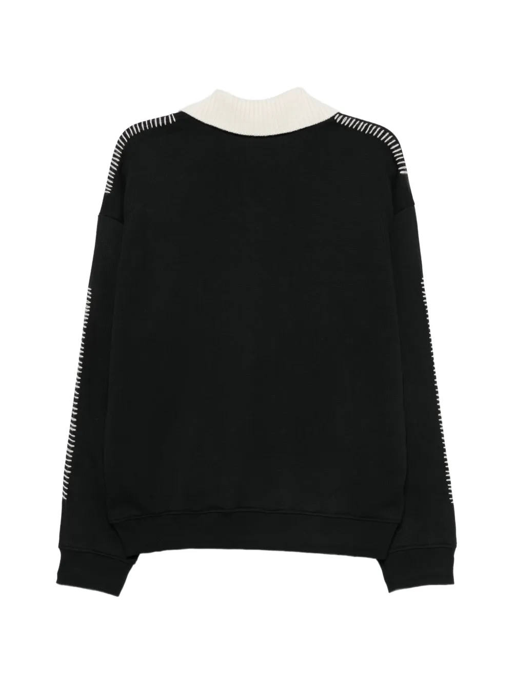 Laneus embroidered whipstitch sweatshirt Zwart