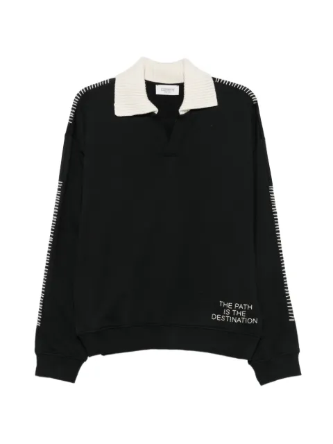 Laneus embroidered whipstitch sweatshirt