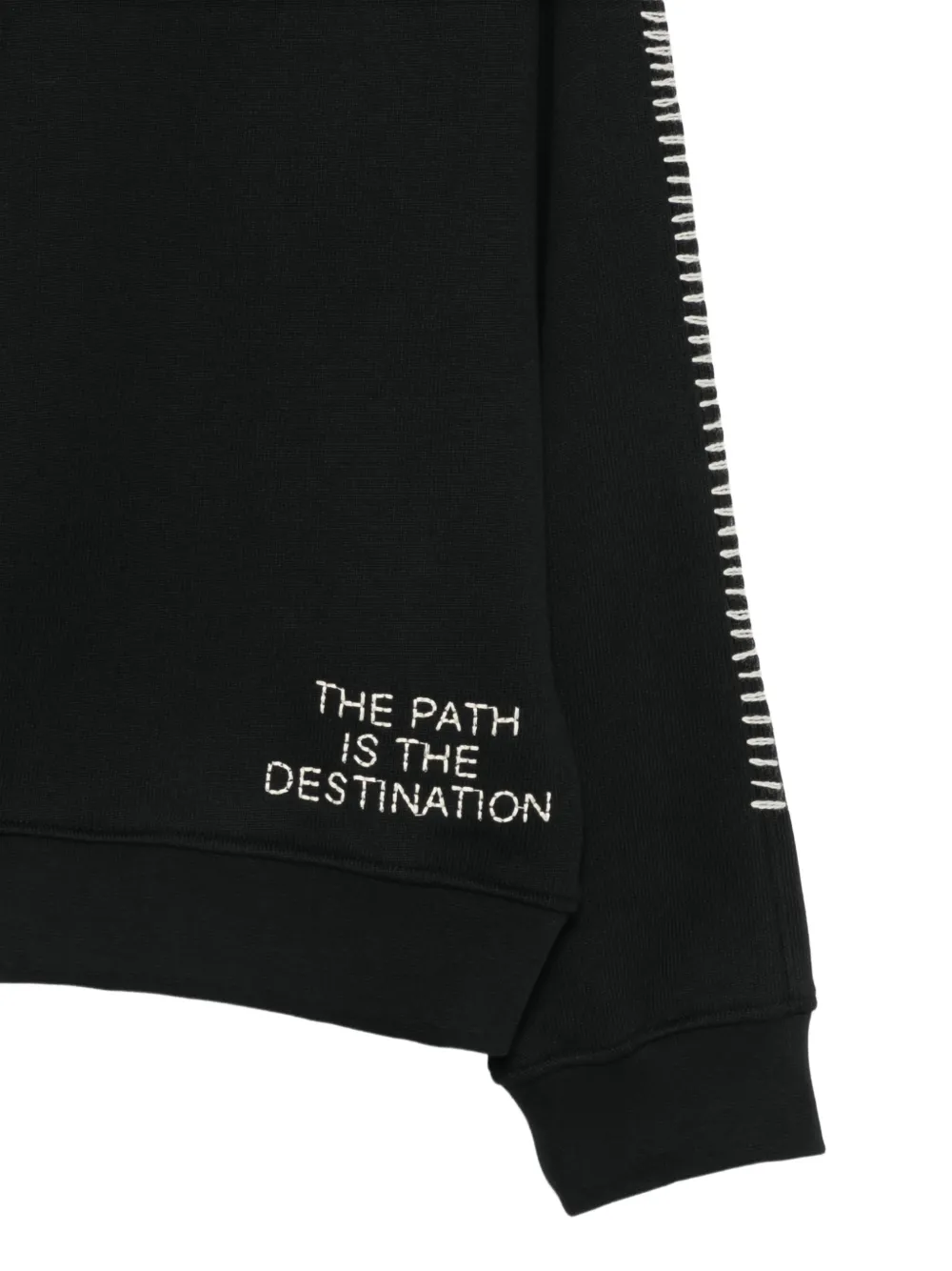 Laneus embroidered whipstitch sweatshirt Zwart