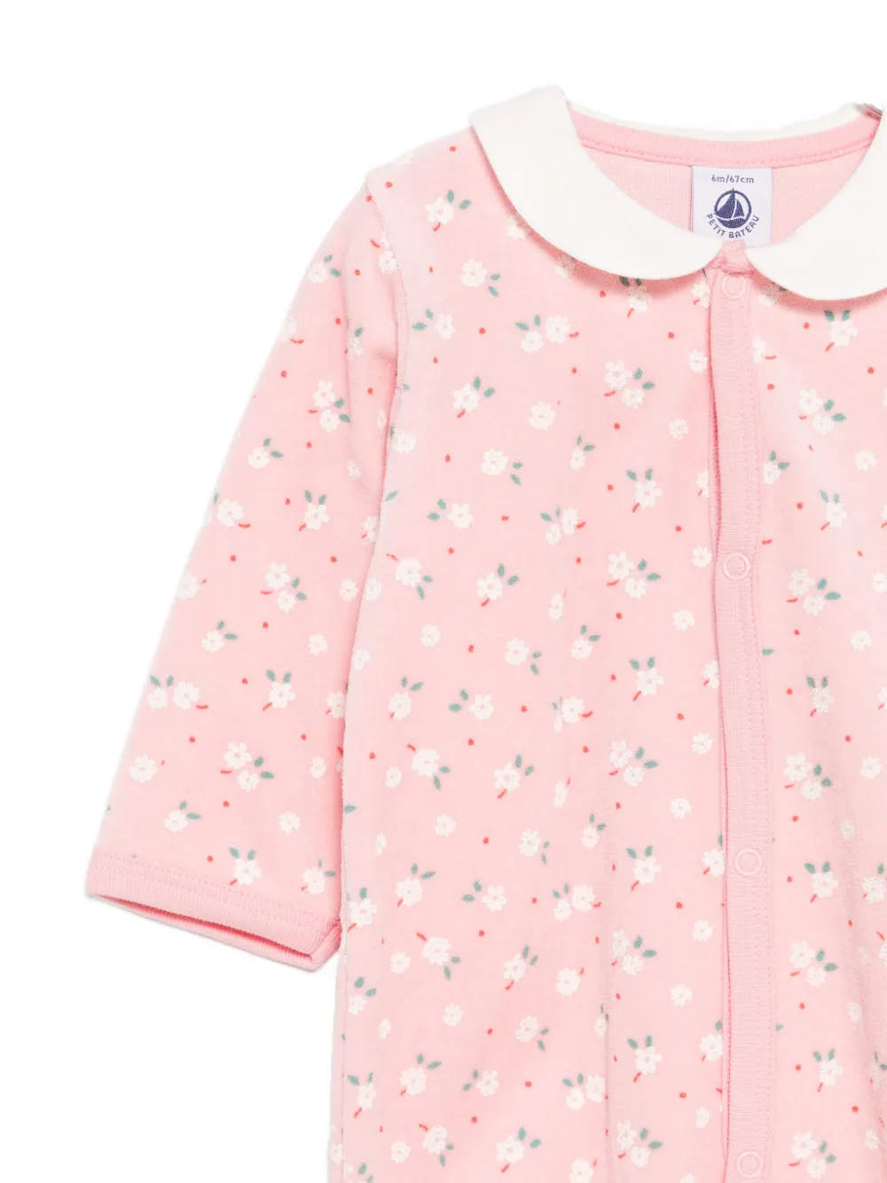 Petit Bateau Pyjama met Peter Pan-kraag en bloemenprint Roze