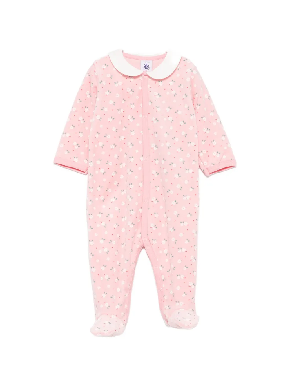 Petit Bateau floral-print Peter Pan-collar pajama - Rosa