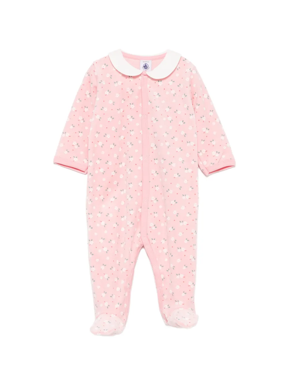 Petit Bateau floral-print Peter Pan-collar pajama - Rosa