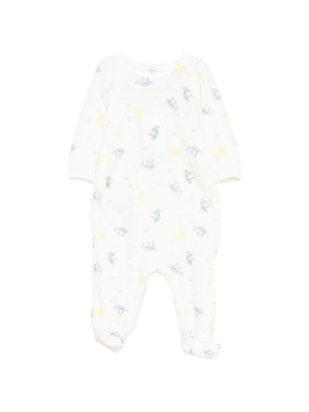Petit Bateau dinosaur-print pajama - Weiß