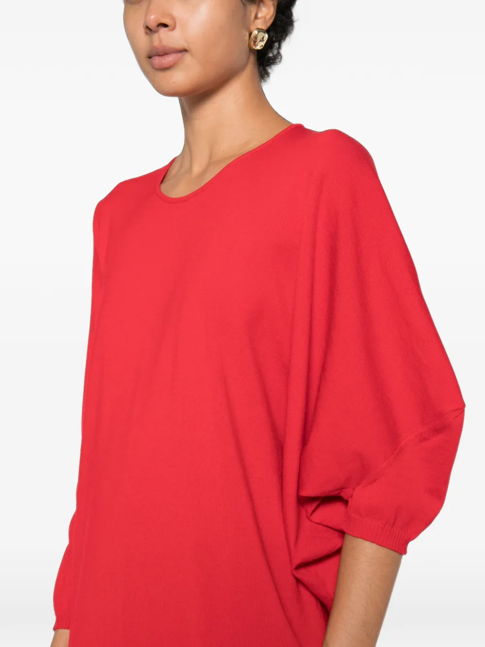 Liviana Conti Asymmetrische maxi-jurk met vleermuismouwen Rood