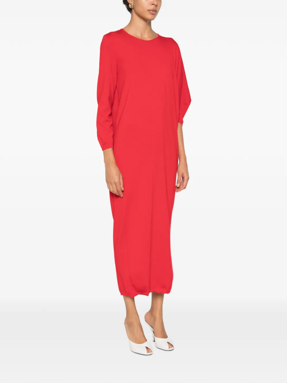 Liviana Conti Asymmetrische maxi-jurk met vleermuismouwen Rood
