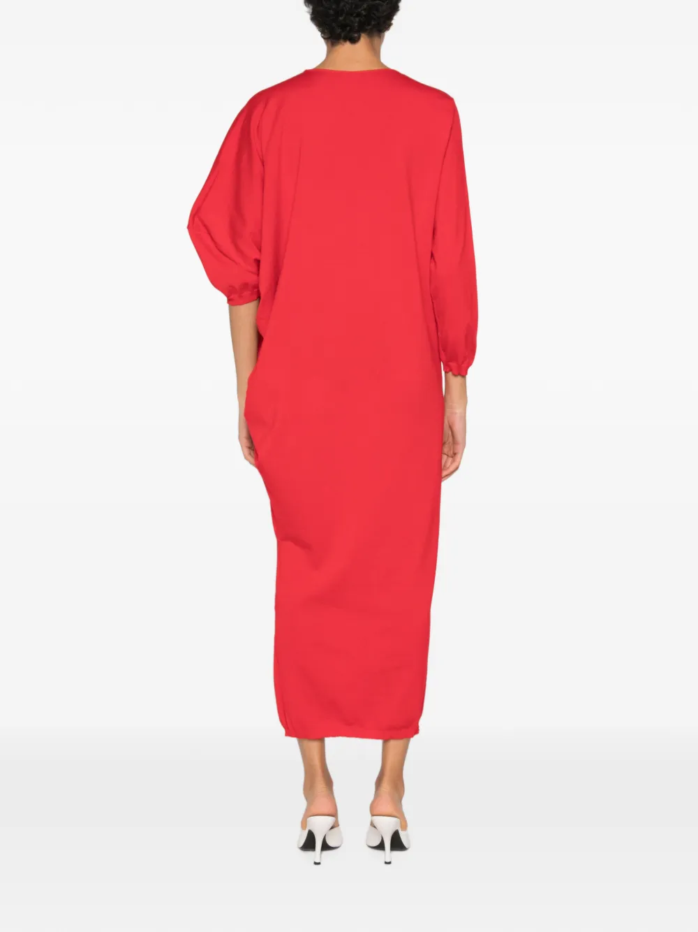 Liviana Conti Asymmetrische maxi-jurk met vleermuismouwen Rood