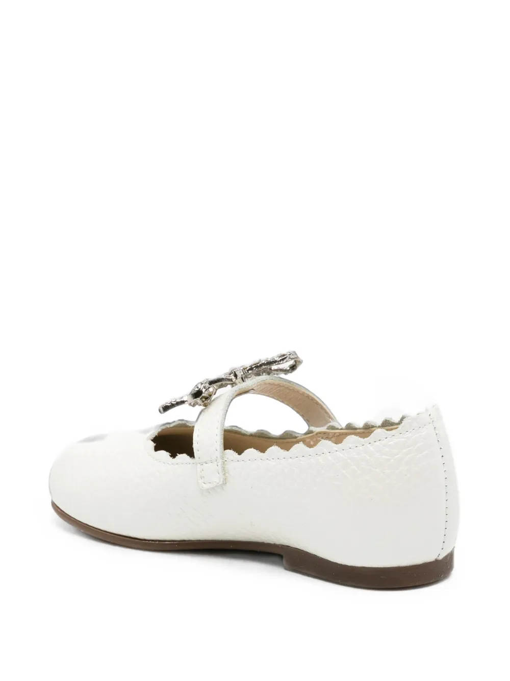 BabyWalker bow-detail scalloped ballet flats Wit
