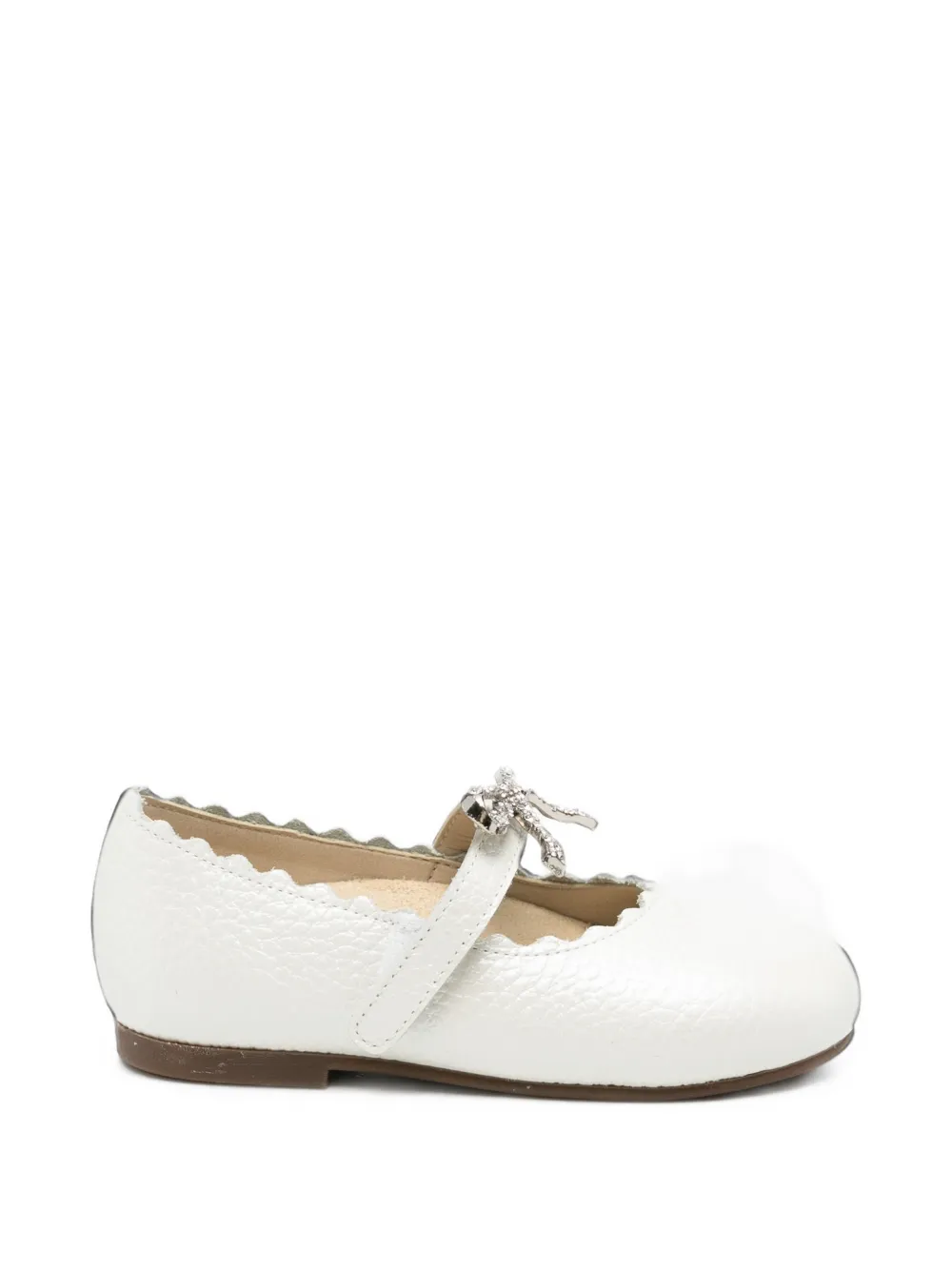 BabyWalker bow-detail scalloped ballet flats Wit
